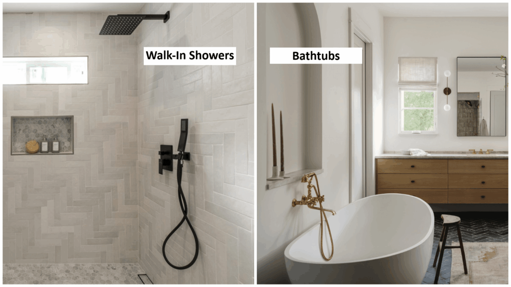 Walk-In Showers vs. Bathtubs