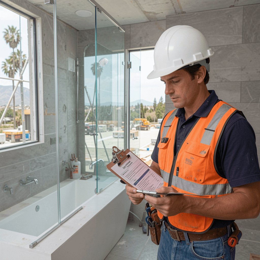 modern bathroom building codes inspection california