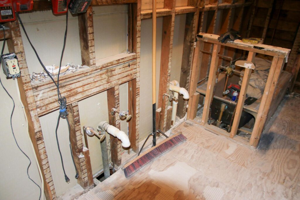 plumbing relocation renovation project